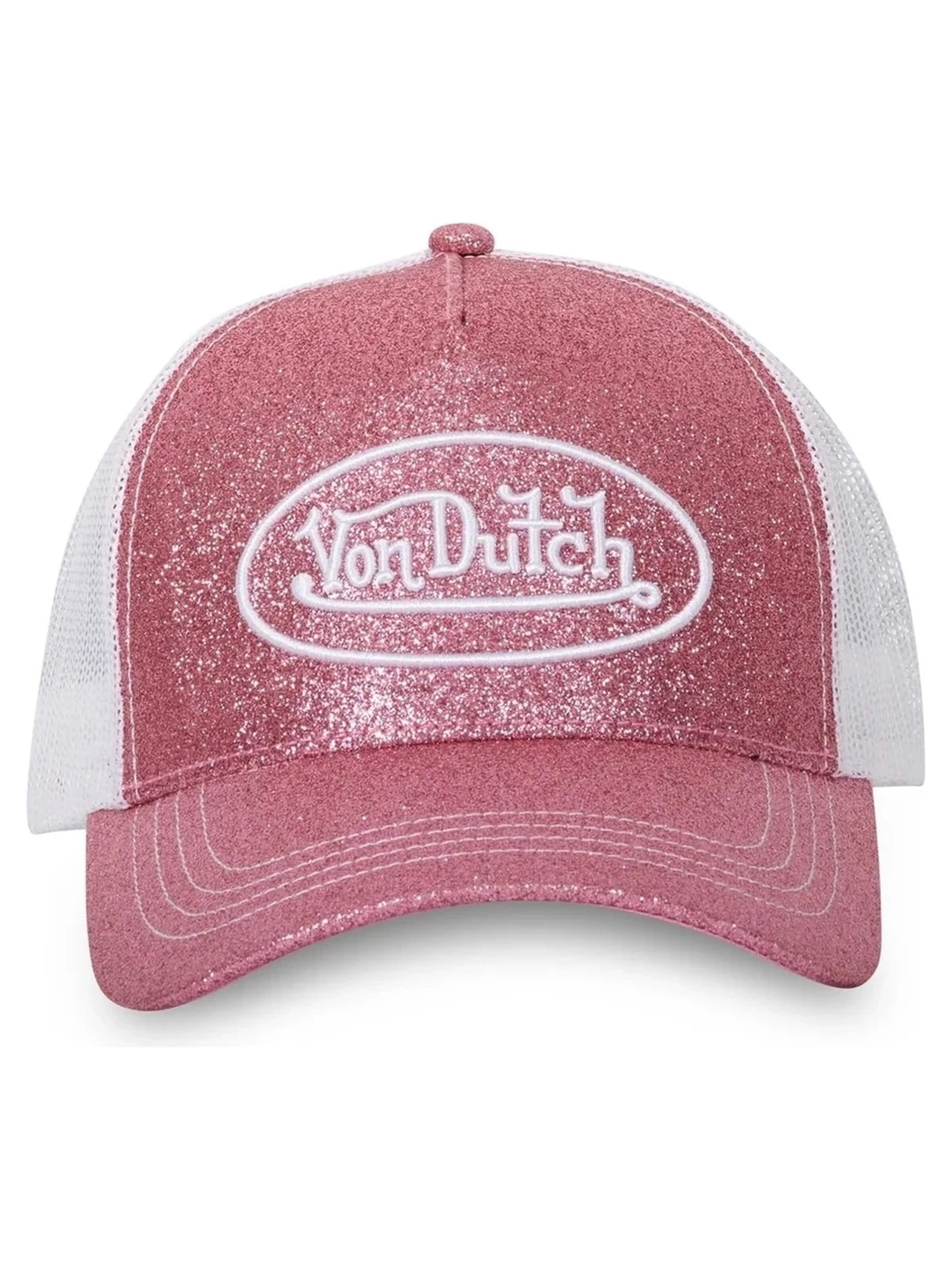 Von Dutch Kšiltovka 'Gorra von dutch rosa glitter p trucker cap' – pink: přední strana