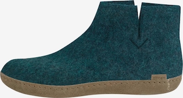 Glerups Huisschoenen 'Ledersohle' in Groen: voorkant
