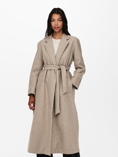 ONLY Between-Seasons Coat 'ONLTRILLION' in Taupe, View model
