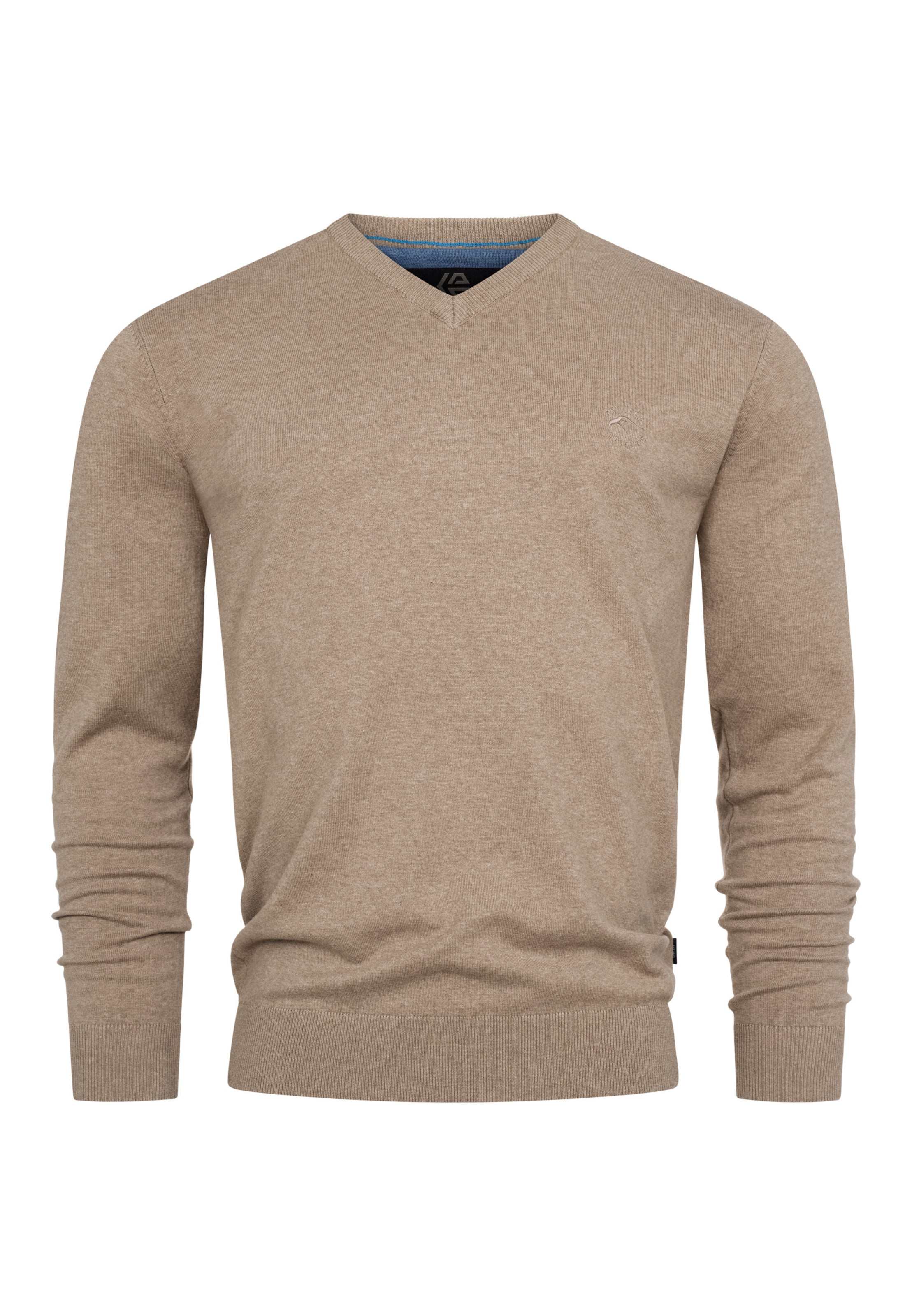 INDICODE JEANS Sweater 'Tikks' in Beige: front