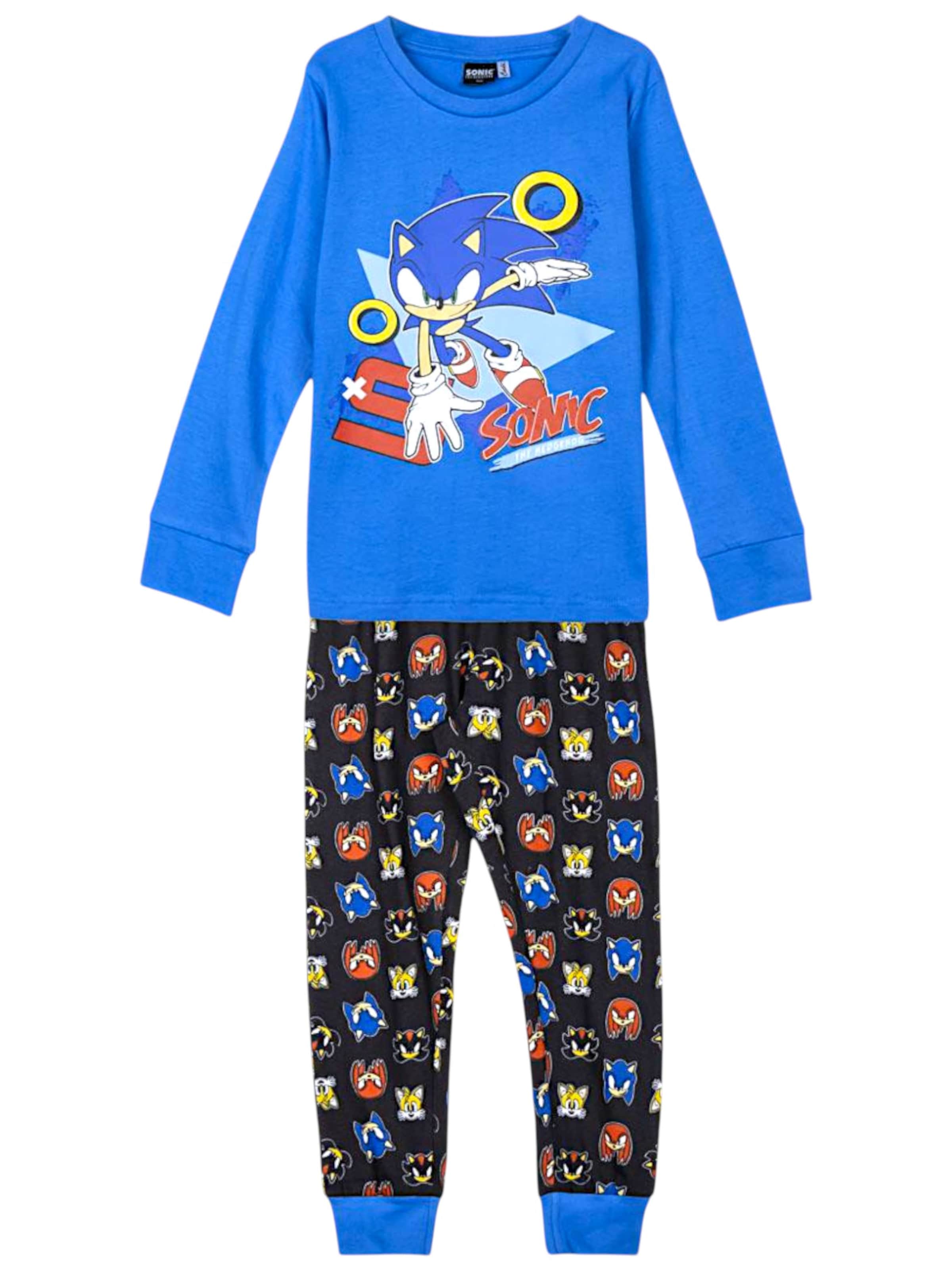 Sonic Pajamas 'Sonic The Hedgehog Schlafanzug' in Blue: front