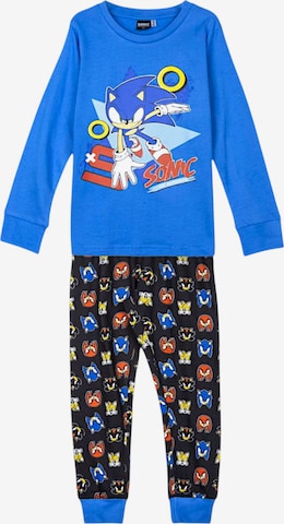 Sonic Pajamas 'Sonic The Hedgehog Schlafanzug' in Blue: front