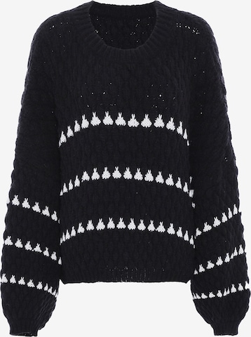 Pull-over faina en noir : devant