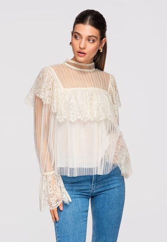 Ombre Blouse in Beige: front