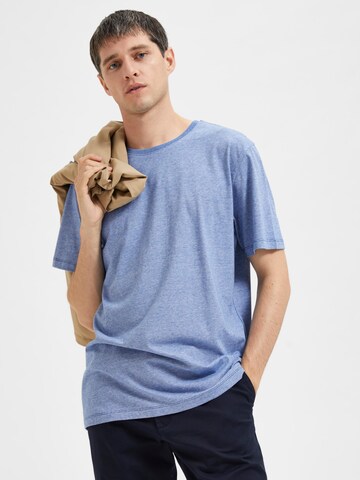 SELECTED HOMME T-Shirt 'Aspen' in Blau