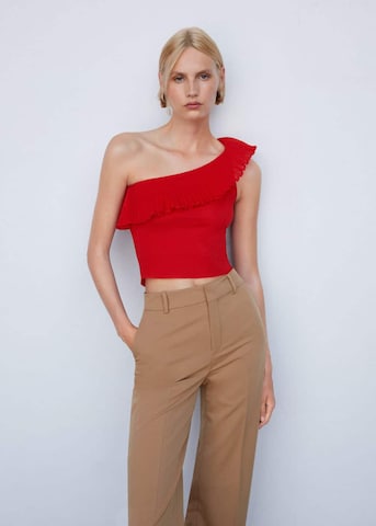 MANGO Knitted Top 'Oley' in Red: front