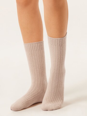 CALZEDONIA Socks in Beige: front