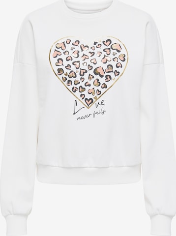 Sweat-shirt 'ONLTammie' ONLY en blanc : devant