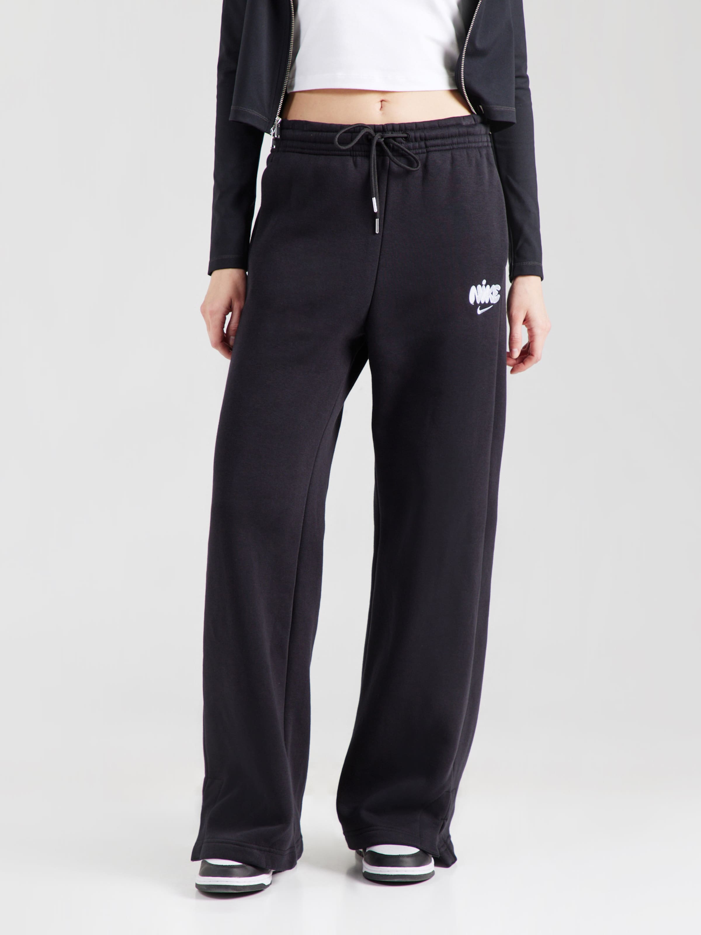 Nike Sportswear Wide leg Pantaloni 'PHNX FLC' pe Negru | ABOUT YOU
