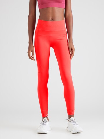 Skinny Pantaloni sportivi di UNDER ARMOUR in rosso: frontale