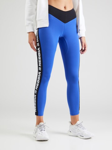 Skinny Pantaloni sportivi di NEBBIA in blu: frontale