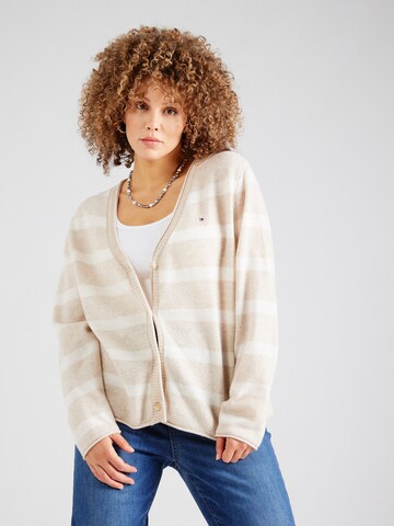 Tommy Hilfiger Curve Strickjacke in Beige: Vorderseite