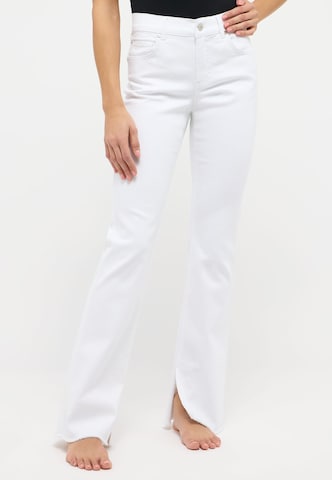 Angels Boot cut Jeans 'Leni Slit Fringe' in White: front