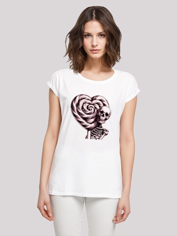 T-shirt 'Süße Süßigkeiten Herzform Liebe' F4NT4STIC en blanc : devant