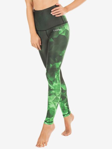 Skinny Pantaloni sport 'HWL102' de la Winshape pe verde: față