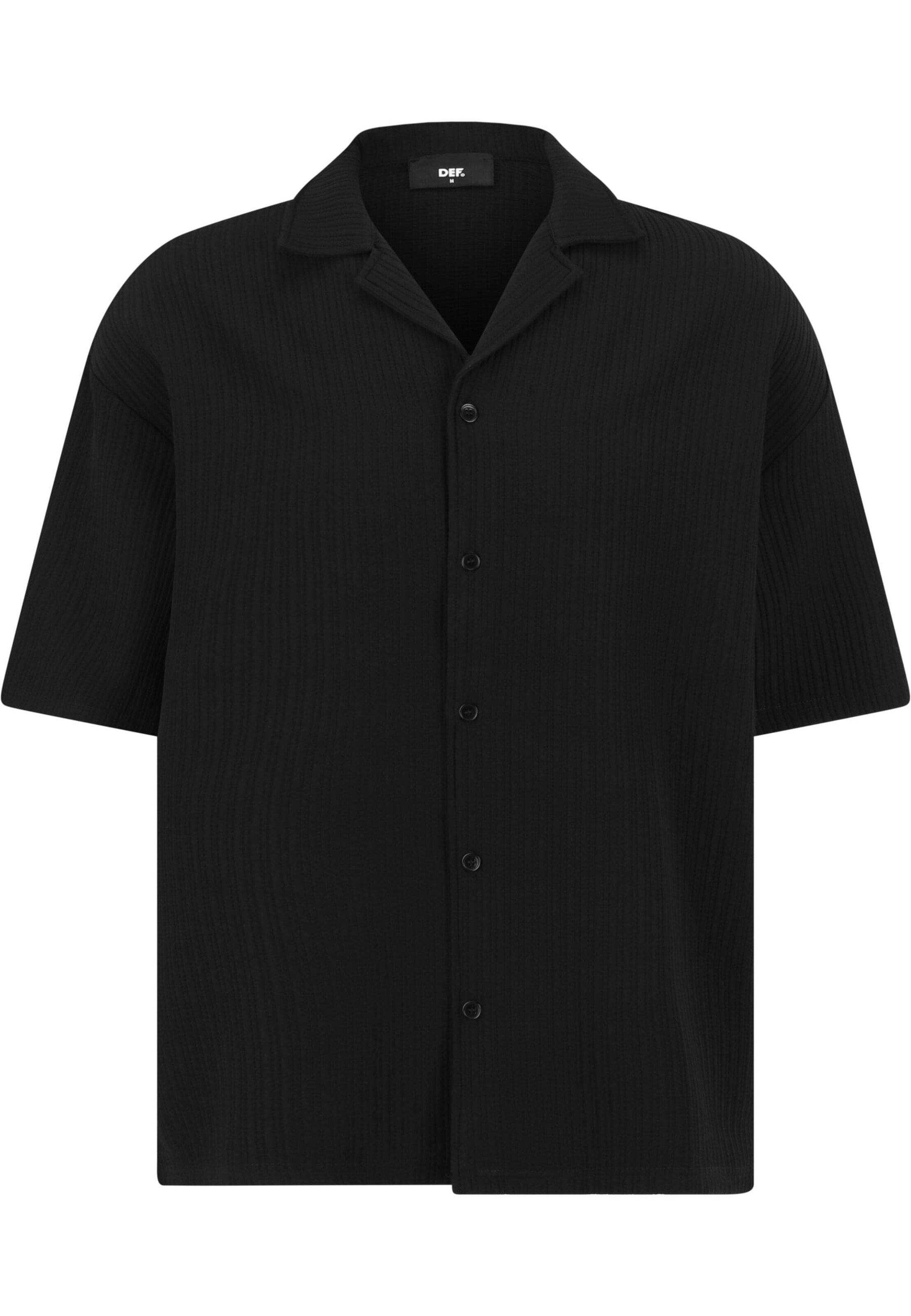 DEF Regular Fit Hemd 'Porto' in Schwarz: Vorderseite