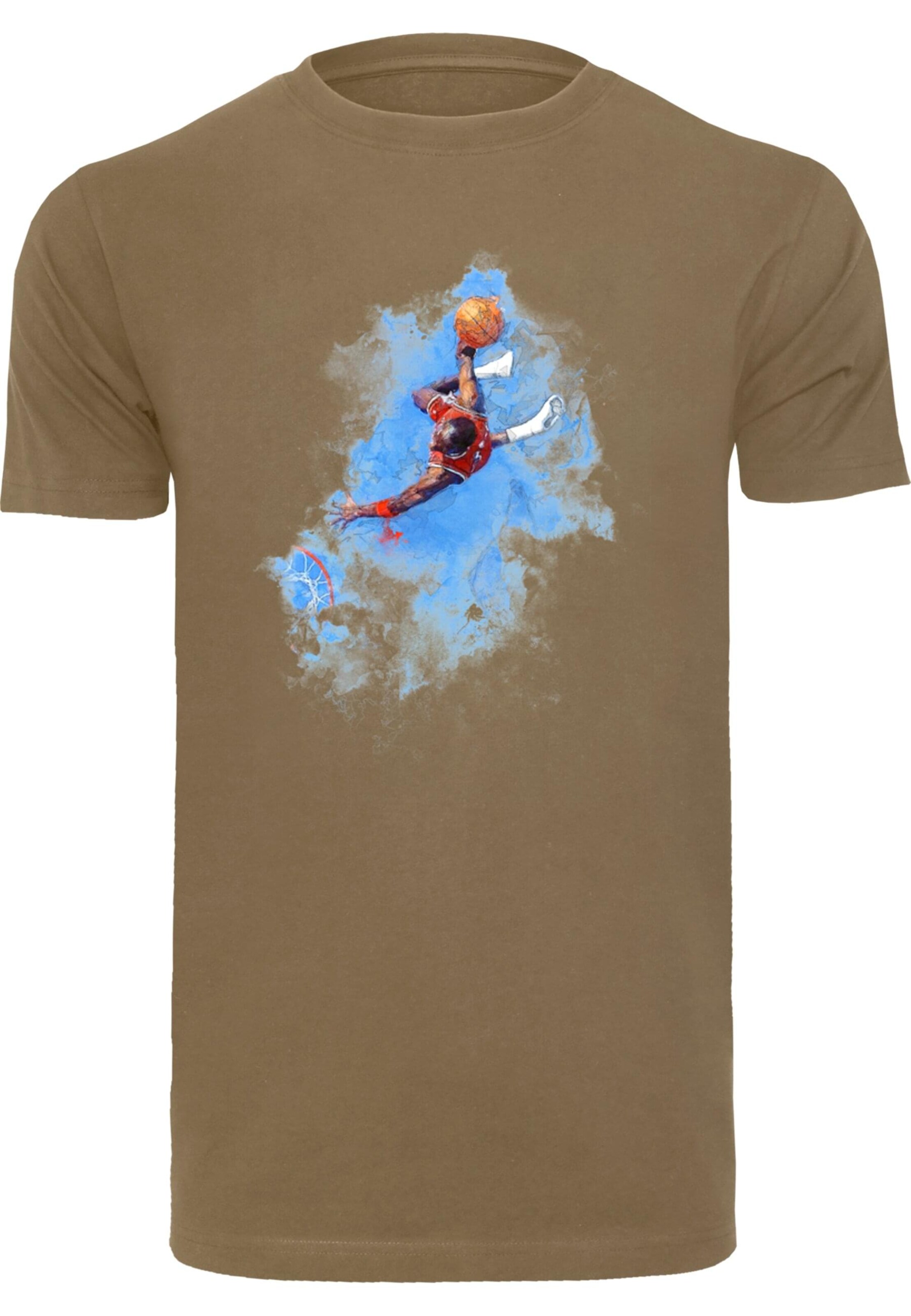 T-Shirt 'Basketball Clouds' Mister Tee en vert : devant