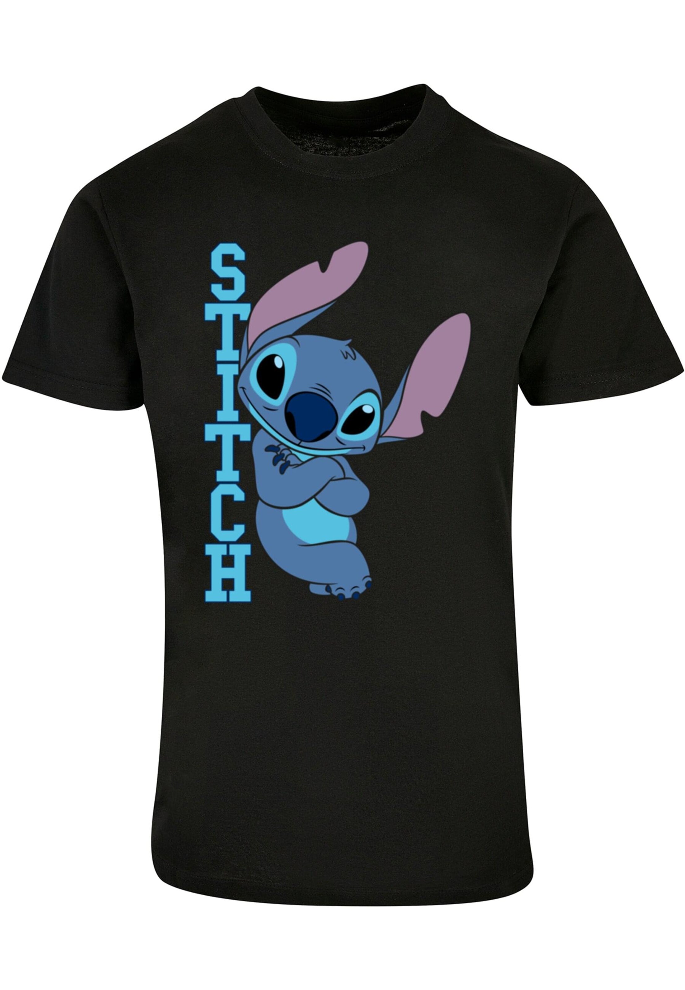 ABSOLUTE CULT Shirt 'Lilo And Stitch - Posing' in Zwart: voorkant