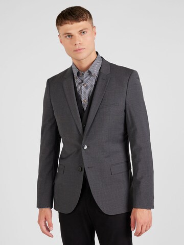 HUGO - Ajuste estrecho Chaqueta tipo saco para negocios en gris: frente
