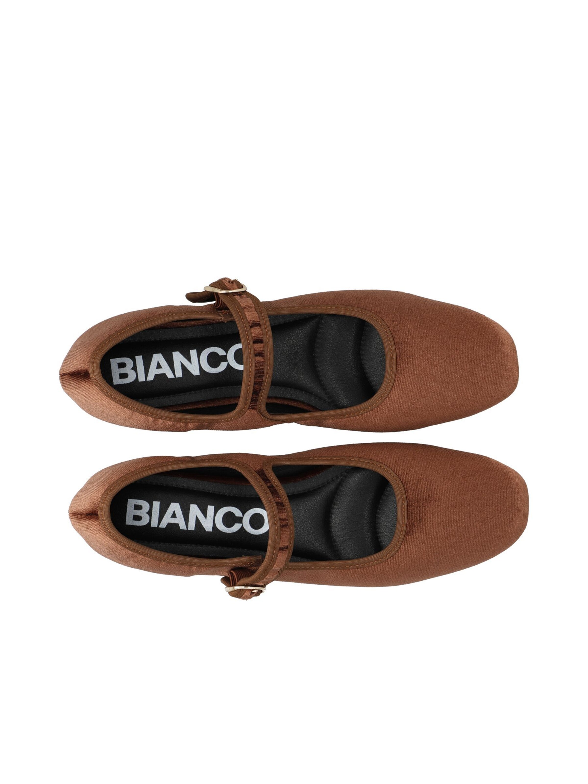 Bianco Ballerina met riempjes in Bruin