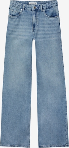 Pull&Bear Wide leg Jeans in Blue: front