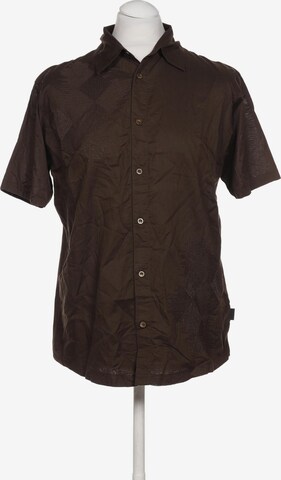 BOSS Black Button Up Shirt in XL in Brown: front