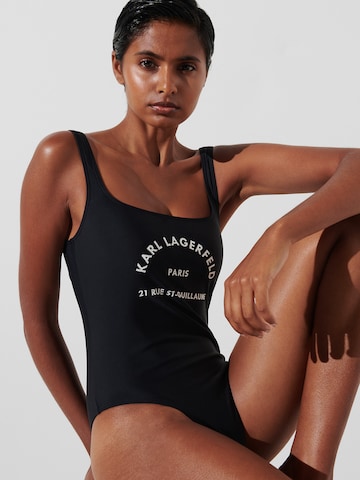 Karl Lagerfeld Korzet Jednodielne plavky 'Rue St-Guillaume' - Čierna