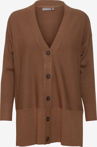 Fransa Knit Cardigan in Brown: front