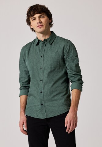 Street One MEN Regular Fit Kariertes Slim Fit Hemd in Grün: Vorderseite