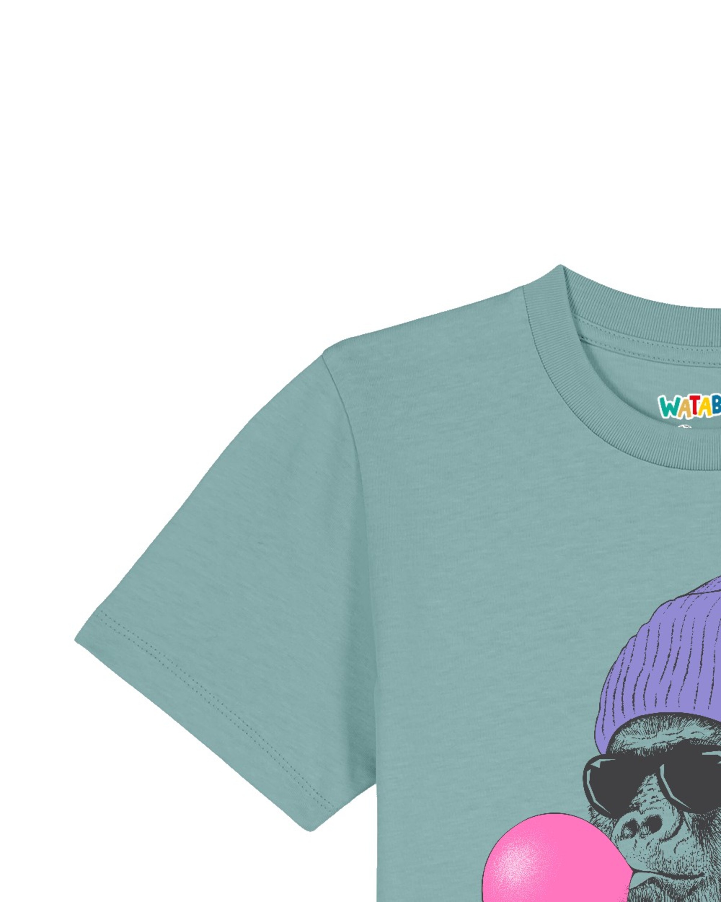 watabout.kids Shirt ' Gorilla Kaugummi ' in Blauw