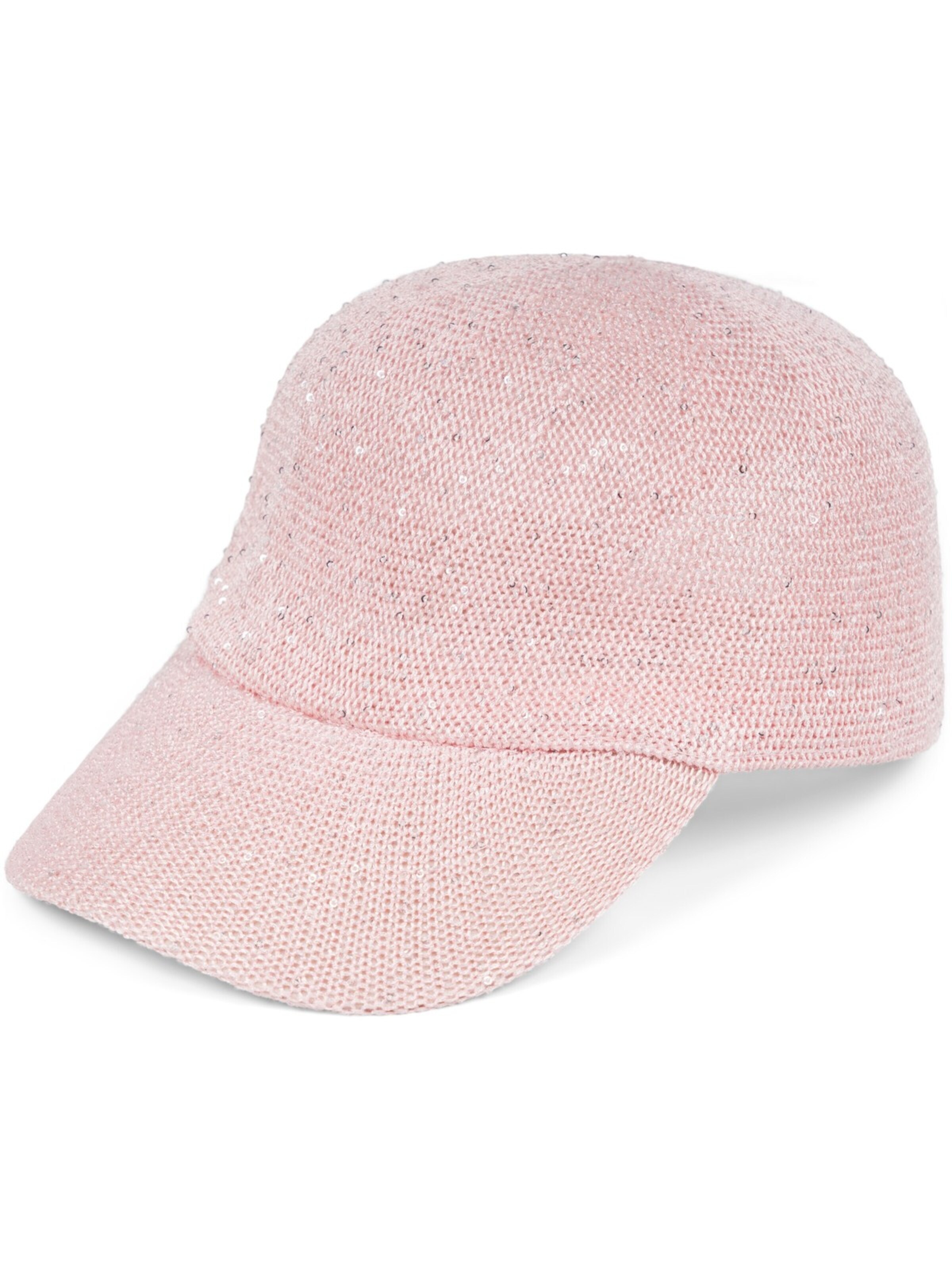 styleBREAKER Cap 'Gewebtes Baseball Cap Pailletten' in Pink: front