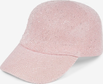styleBREAKER Cap 'Gewebtes Baseball Cap Pailletten' in Pink: front
