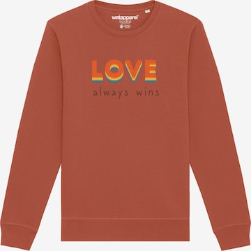 Sweat-shirt ' Love always wins ' Watapparel en marron : devant