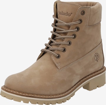 Bottes à lacets 'Funnall' Palado en beige : devant