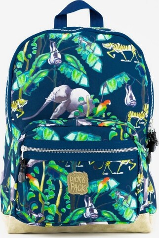 Pick & Pack Backpack 'Happy Jungle M' in Blue: front