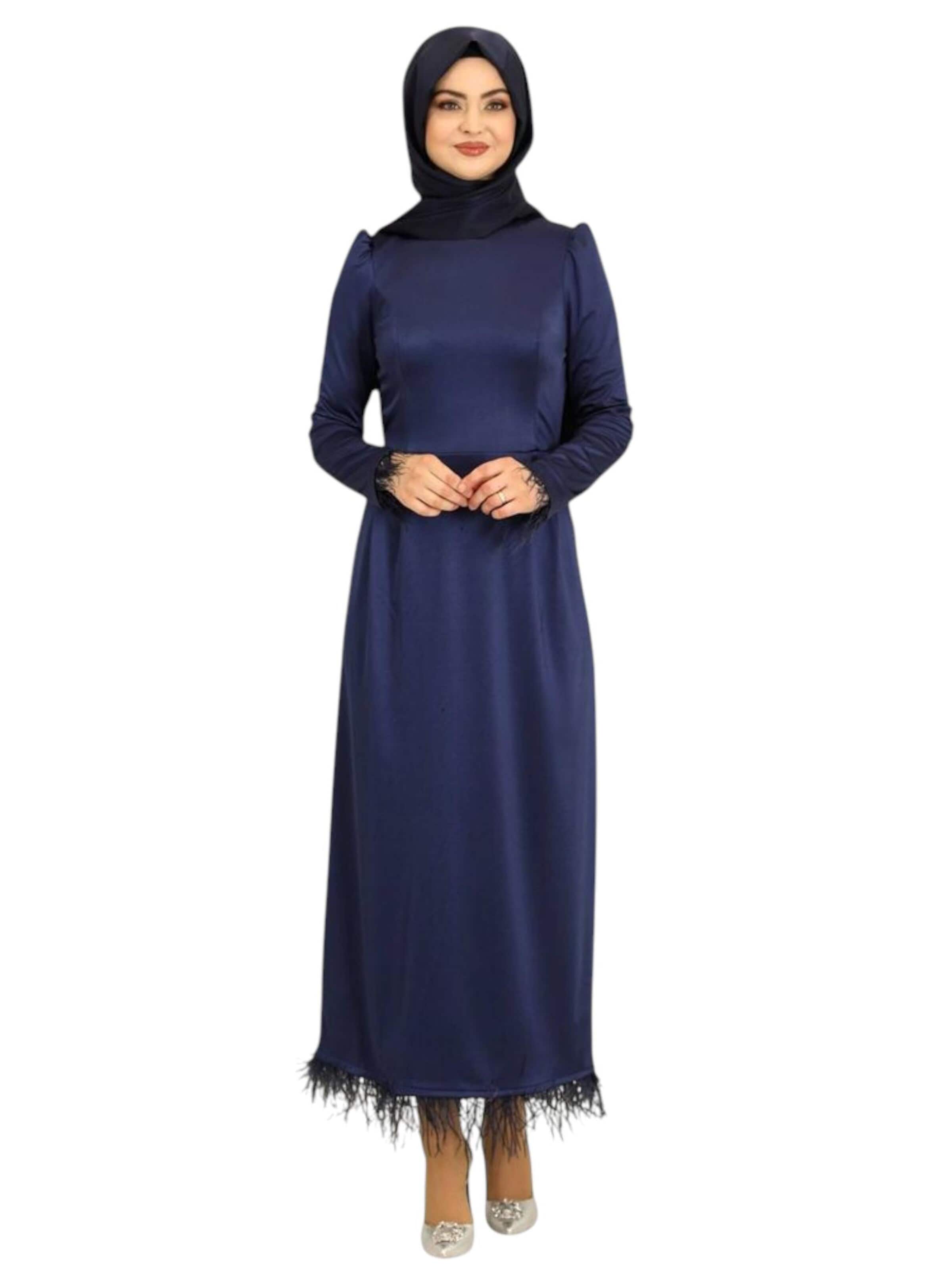 fashionshowcase Abendkleid 'Feather Grace'‌‌‌‌‌‌‌ in Blau