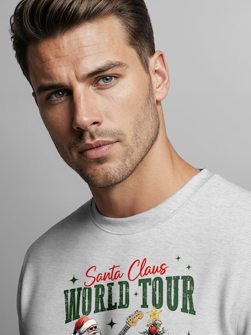 Neverless Sweatshirt 'Santa World Tour' in Grau