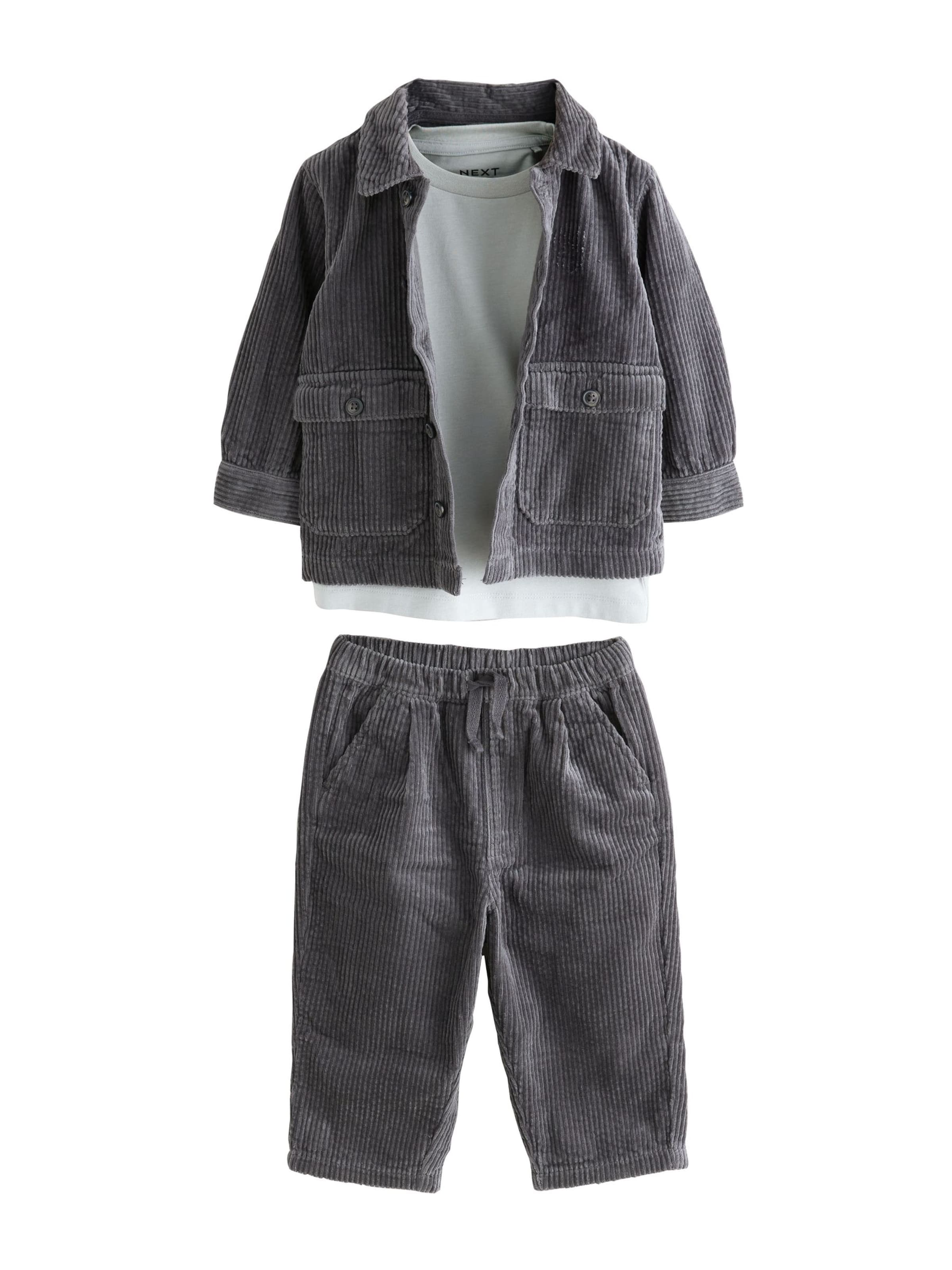 Next Komplet | siva barva: sprednja stran