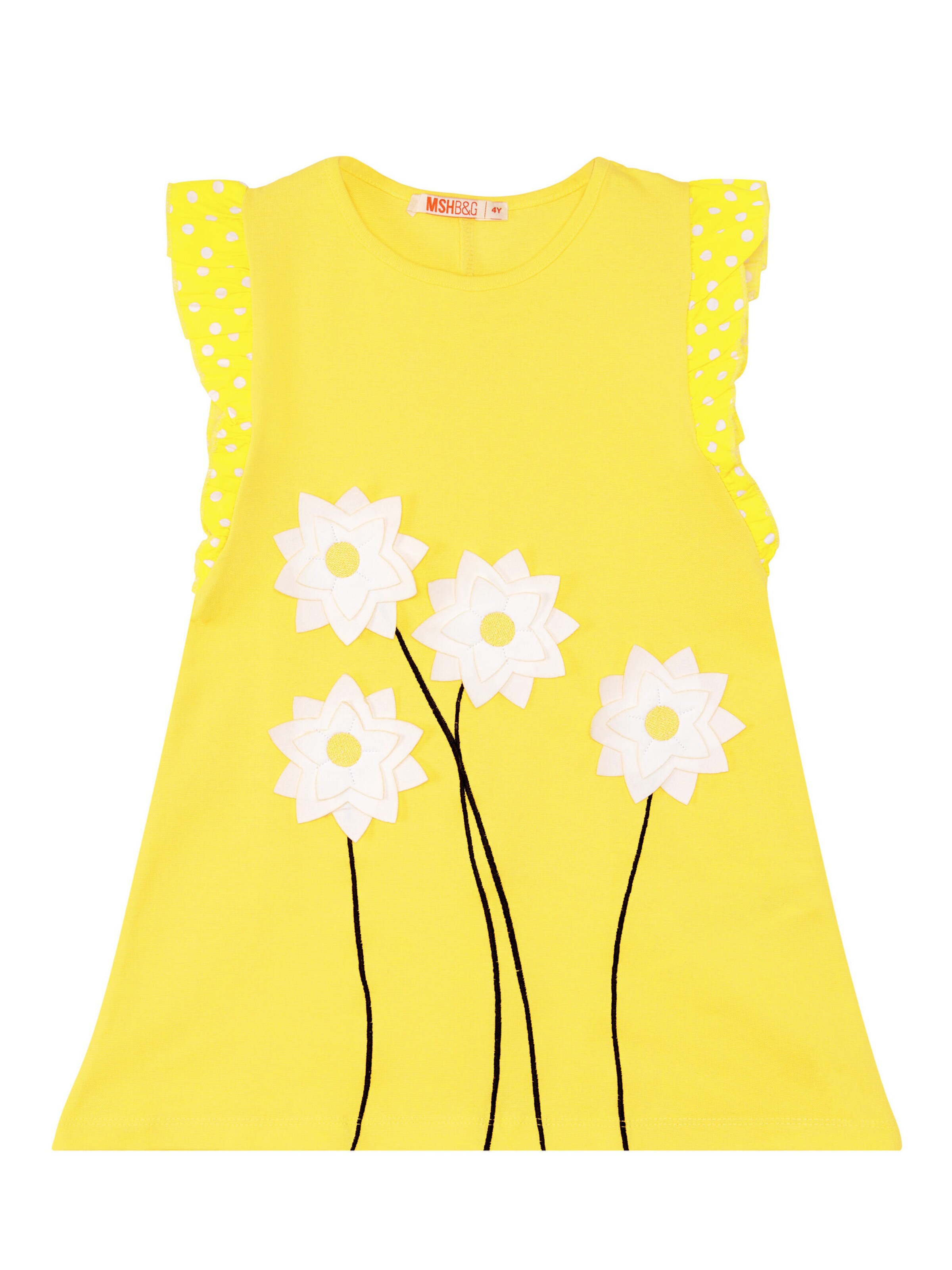 Denokids Kleid 'Daisy Garden' in Gelb: Vorderseite