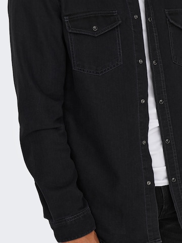 Only & Sons Comfort Fit Skjorte 'BANE' i grå
