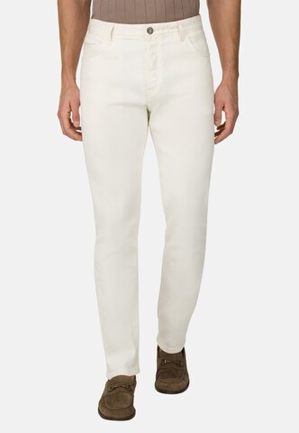 Coupe slim Jean Boggi Milano en blanc : devant
