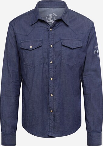 Herrlicher Regular fit Overhemd 'Clint' in Blauw: voorkant