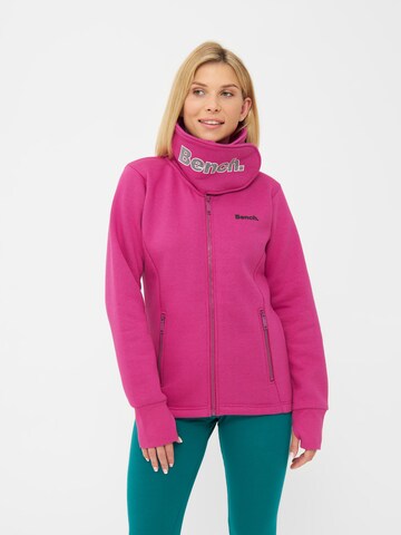 BENCH Sportssweatjakke 'Haylo' i pink: forside