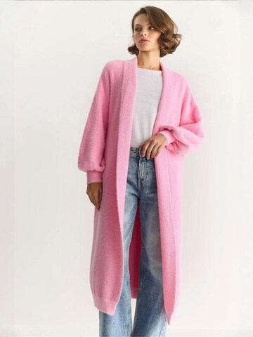 Bianco Lucci Knitted coat in Pink