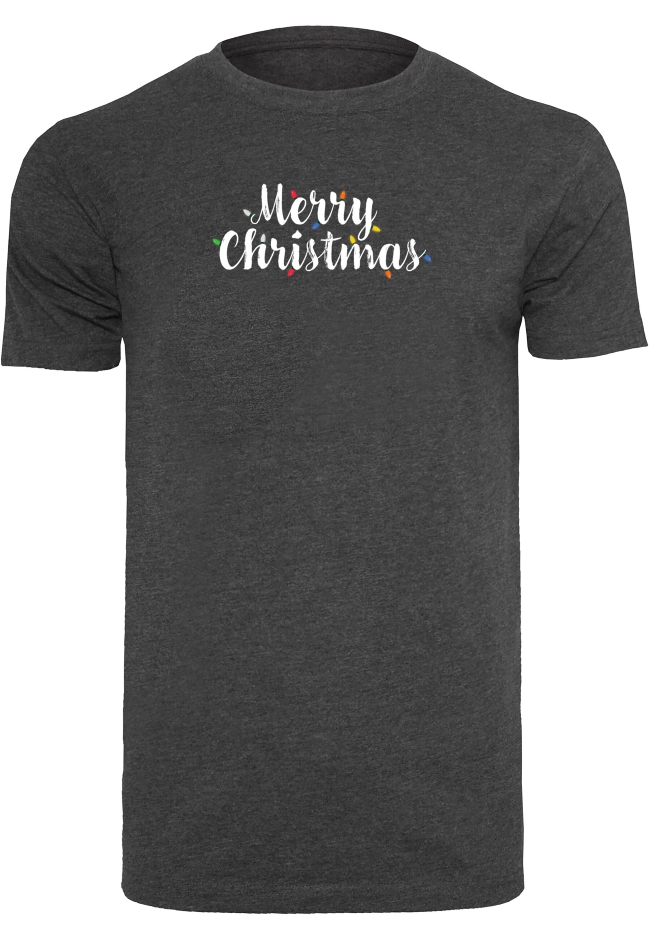 T-Shirt 'Merry Christmas Lights' Merchcode en gris : devant