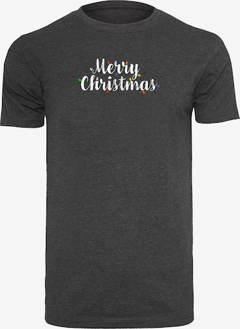 Merchcode Shirt 'Merry Christmas Lights' in Grey: front