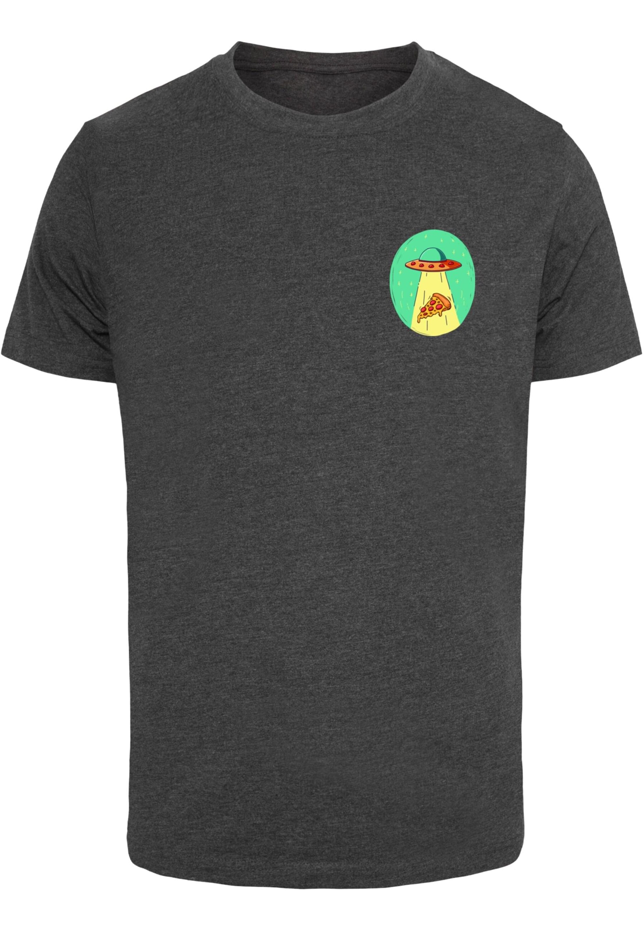 Maglietta 'Ufo Pizza' di Mister Tee in grigio: frontale