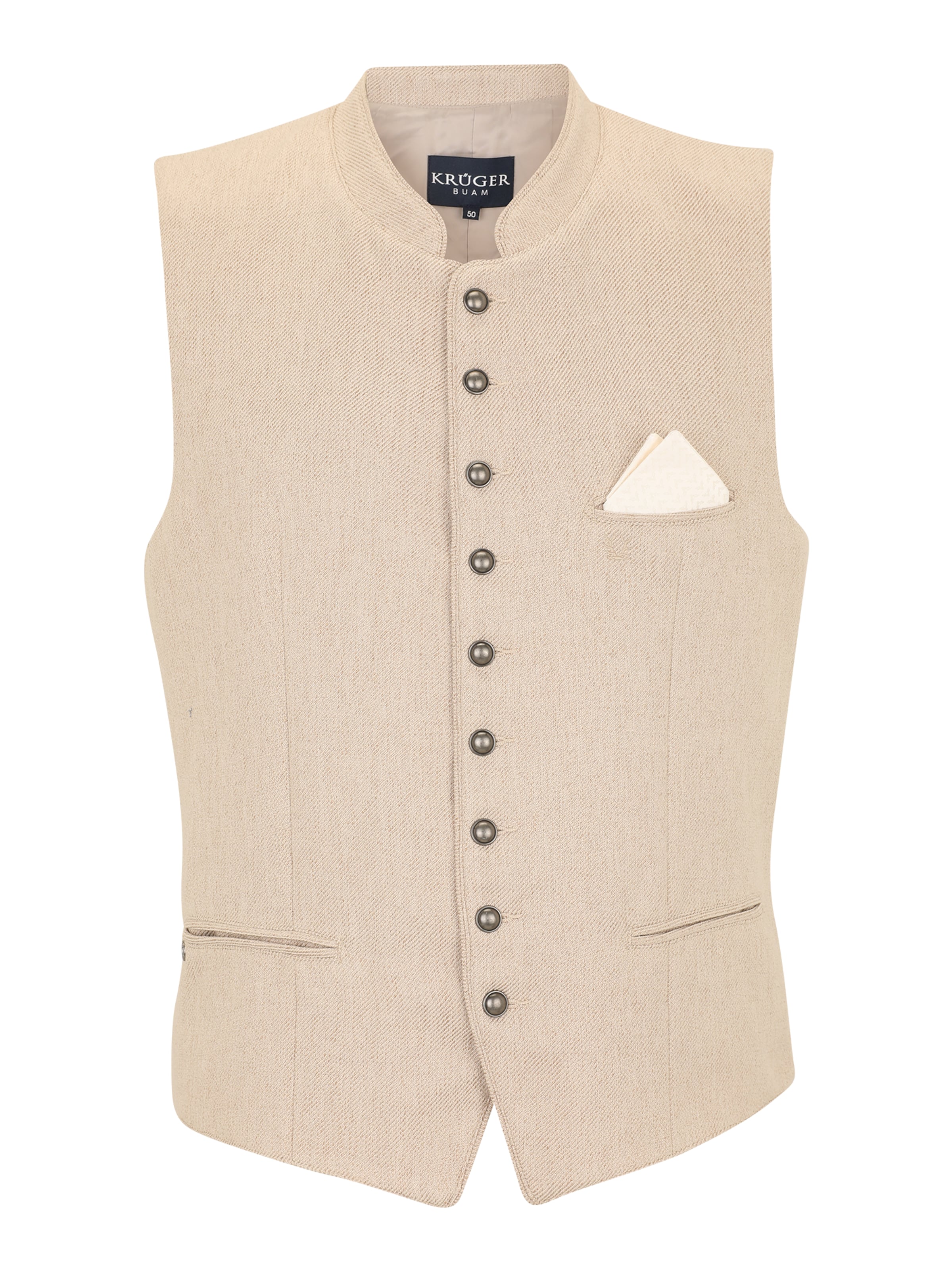 Krüger Buam Krojová vesta – béžová: přední strana