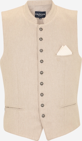 Gilet folklorique Krüger Buam en beige : devant