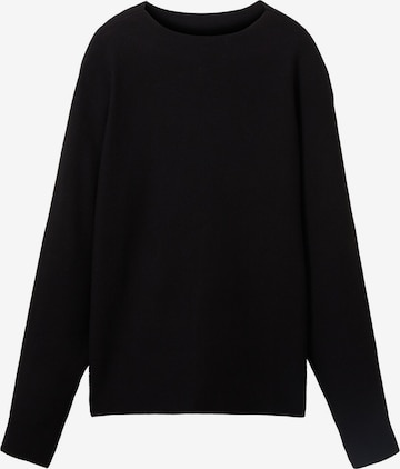 TOM TAILOR DENIM Sweater 'Mock' in Black: front